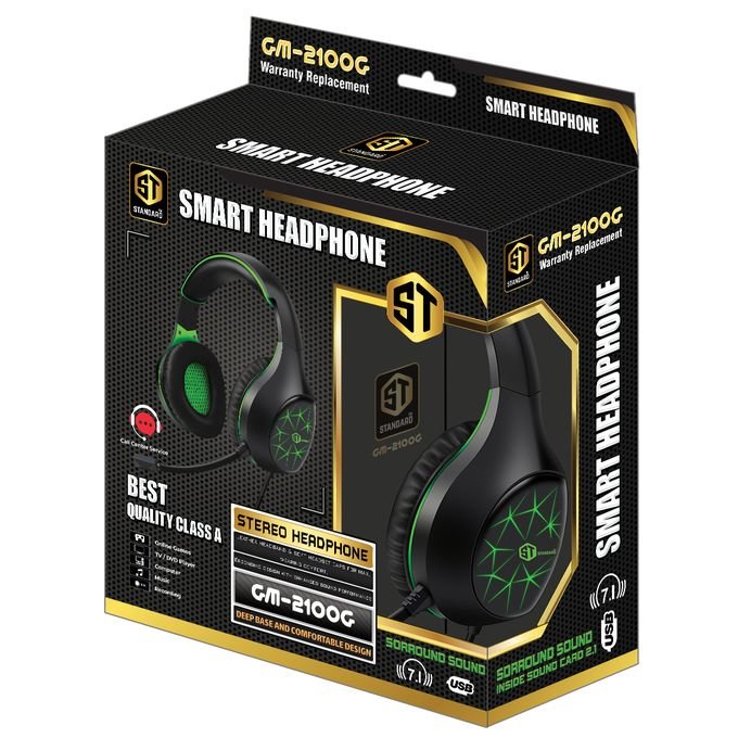 Standard GM-2100 Green Gaming Headphone - الصورة 5