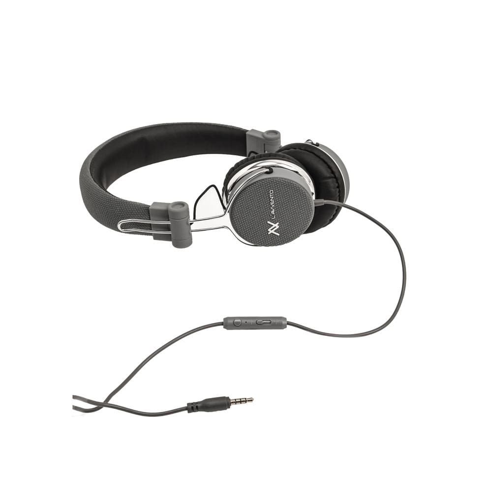 L'AVVENTO (HP06A) Headphone Stereo Golden Plug With 40mm Speaker Driver - 1.5M - Gray - الصورة 3