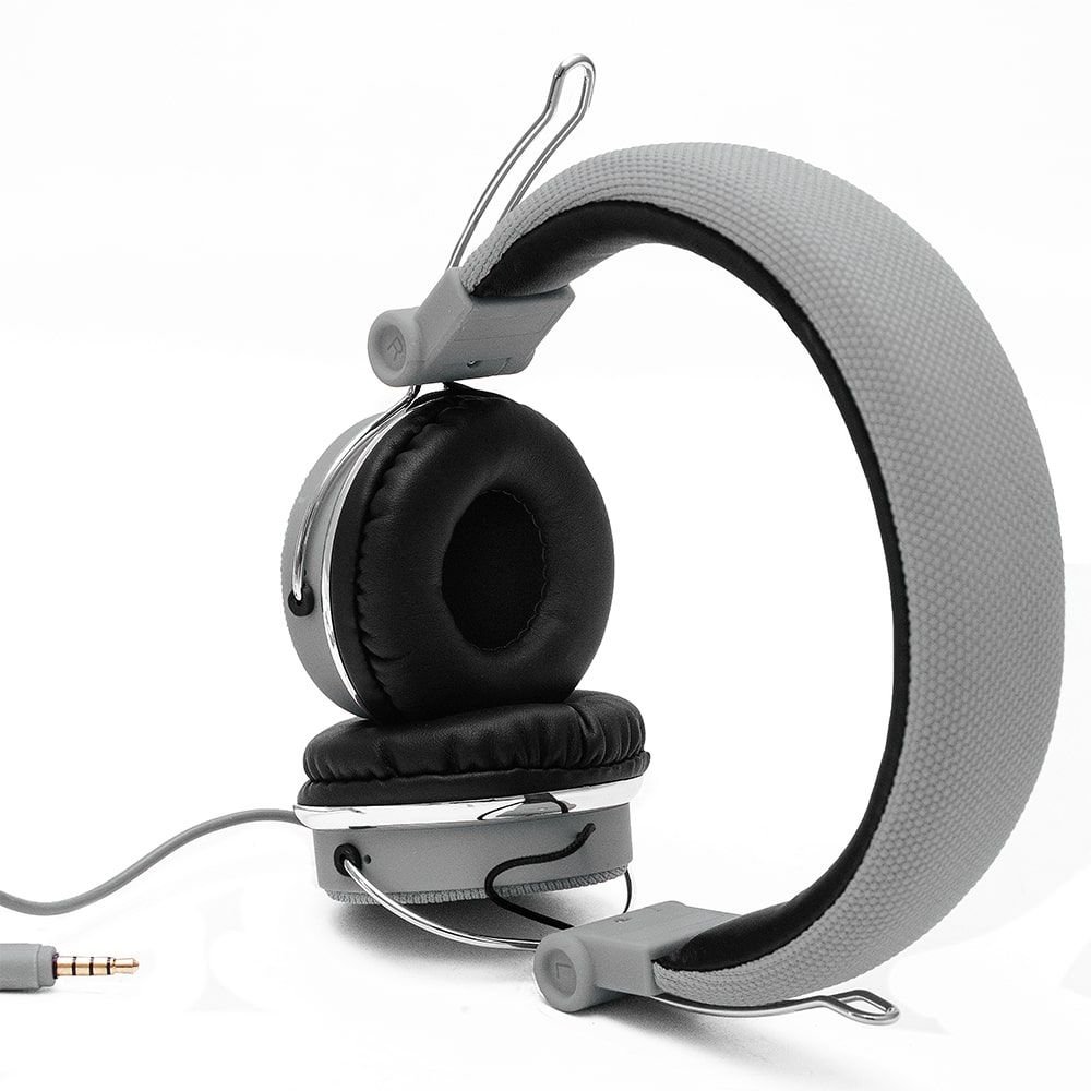 L'AVVENTO (HP06A) Headphone Stereo Golden Plug With 40mm Speaker Driver - 1.5M - Gray - الصورة 6
