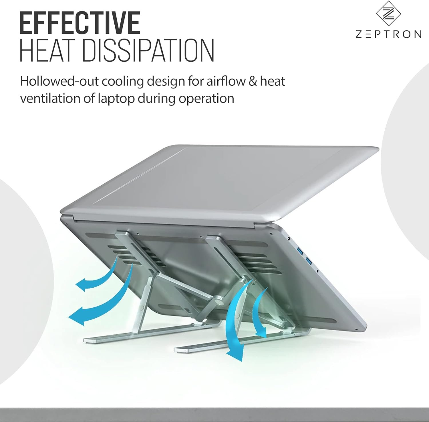 Kotuday foldable portable aluminium laptop stand حامل لاب توب من خليط الألومنيوم قابل للطي ومحمول - الصورة 4
