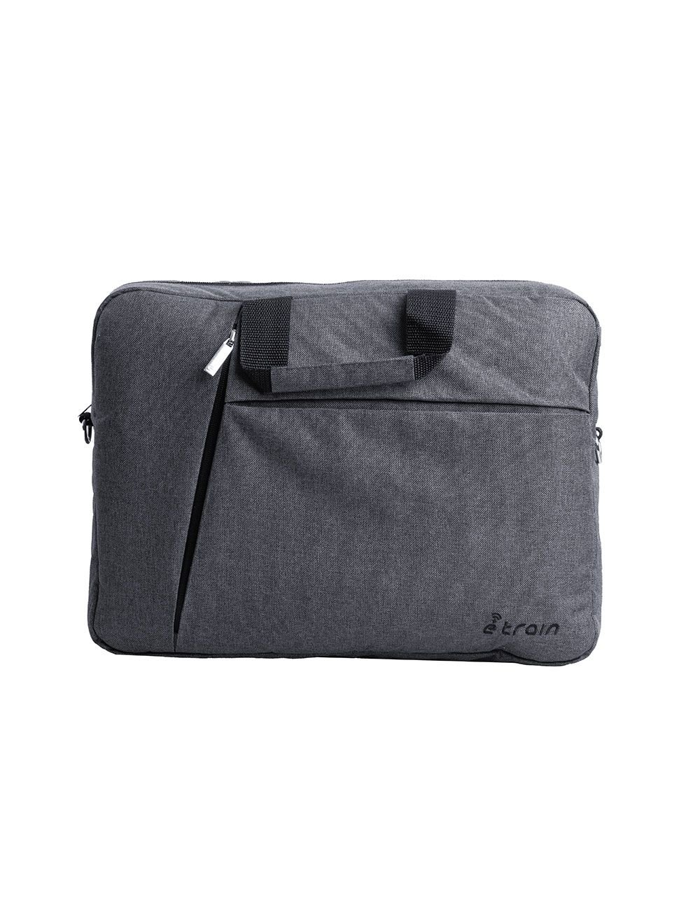 E-train (BG11A) Laptop Messenger Shoulder Bag up to 15.6" - Gray اي ترين (BG11A) شنطة لاب توب للحمل على الكتف حجم يصل الى 15.6 بوصة - رمادي