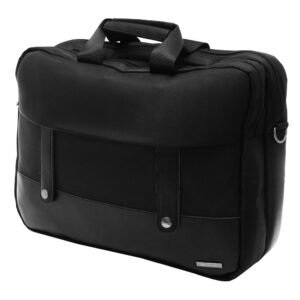 L'AVVENTO (BG733) Office Double Laptop Shoulder Bag - Up to 15.6" - Black لافينتو (BG733) شنطة لاب توب حجم يصل الى 15.6 بوصة - أسود