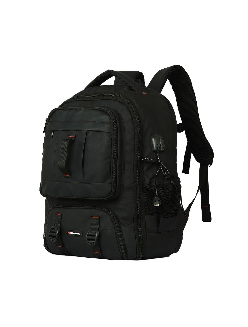 L'AVVENTO (BG841) Laptop Travel Backpack fits up to 15.6" - Black لافينتوBG841 شنطه ظهر للسفرلابتوب حجم يصل الي 15.6 - أسود - الصورة 3