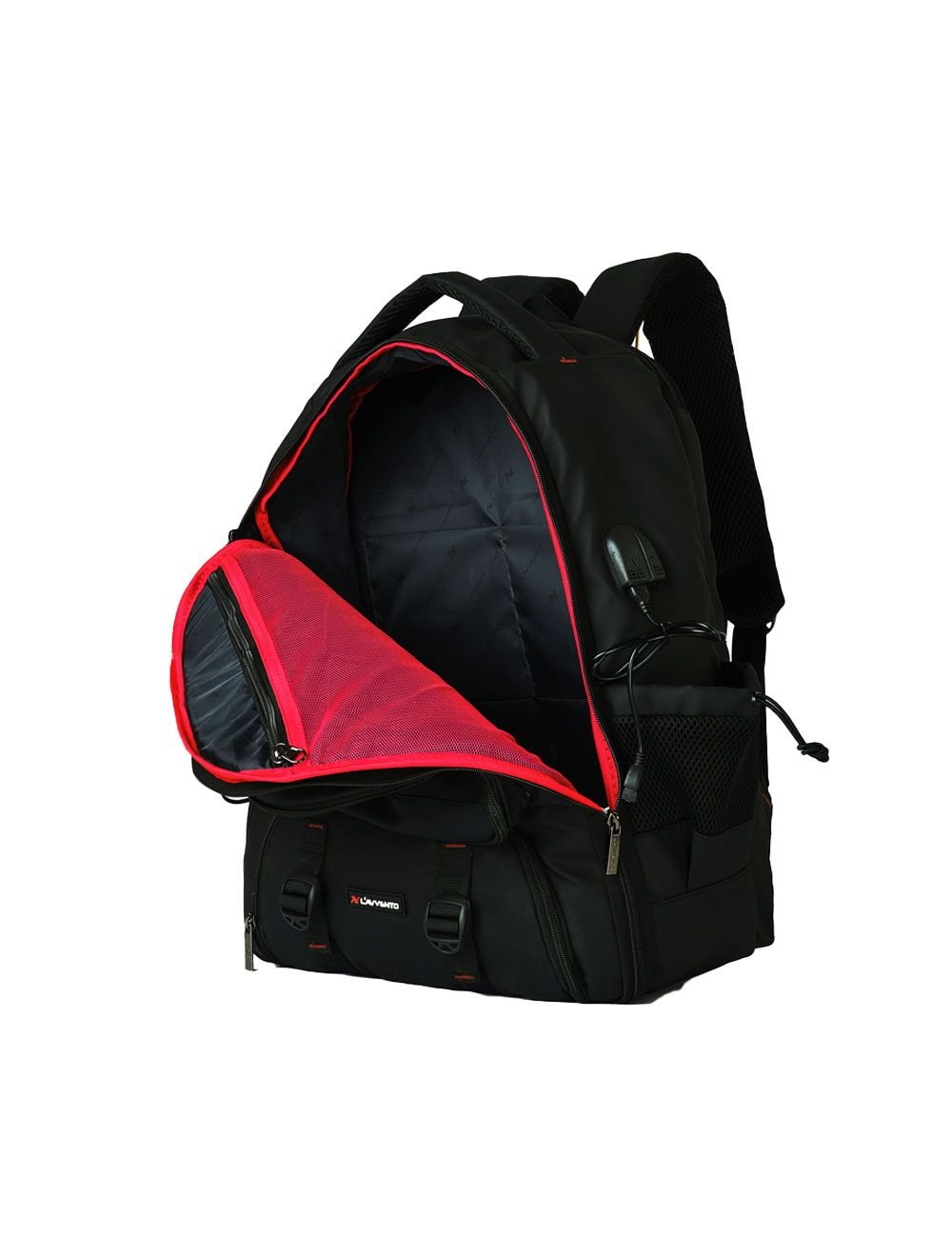L'AVVENTO (BG841) Laptop Travel Backpack fits up to 15.6" - Black لافينتوBG841 شنطه ظهر للسفرلابتوب حجم يصل الي 15.6 - أسود - الصورة 7