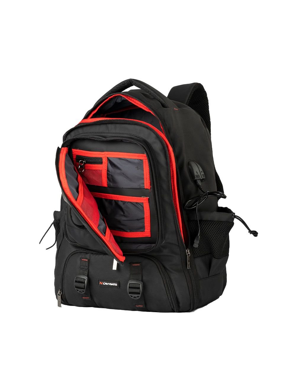 L'AVVENTO (BG841) Laptop Travel Backpack fits up to 15.6" - Black لافينتوBG841 شنطه ظهر للسفرلابتوب حجم يصل الي 15.6 - أسود - الصورة 8
