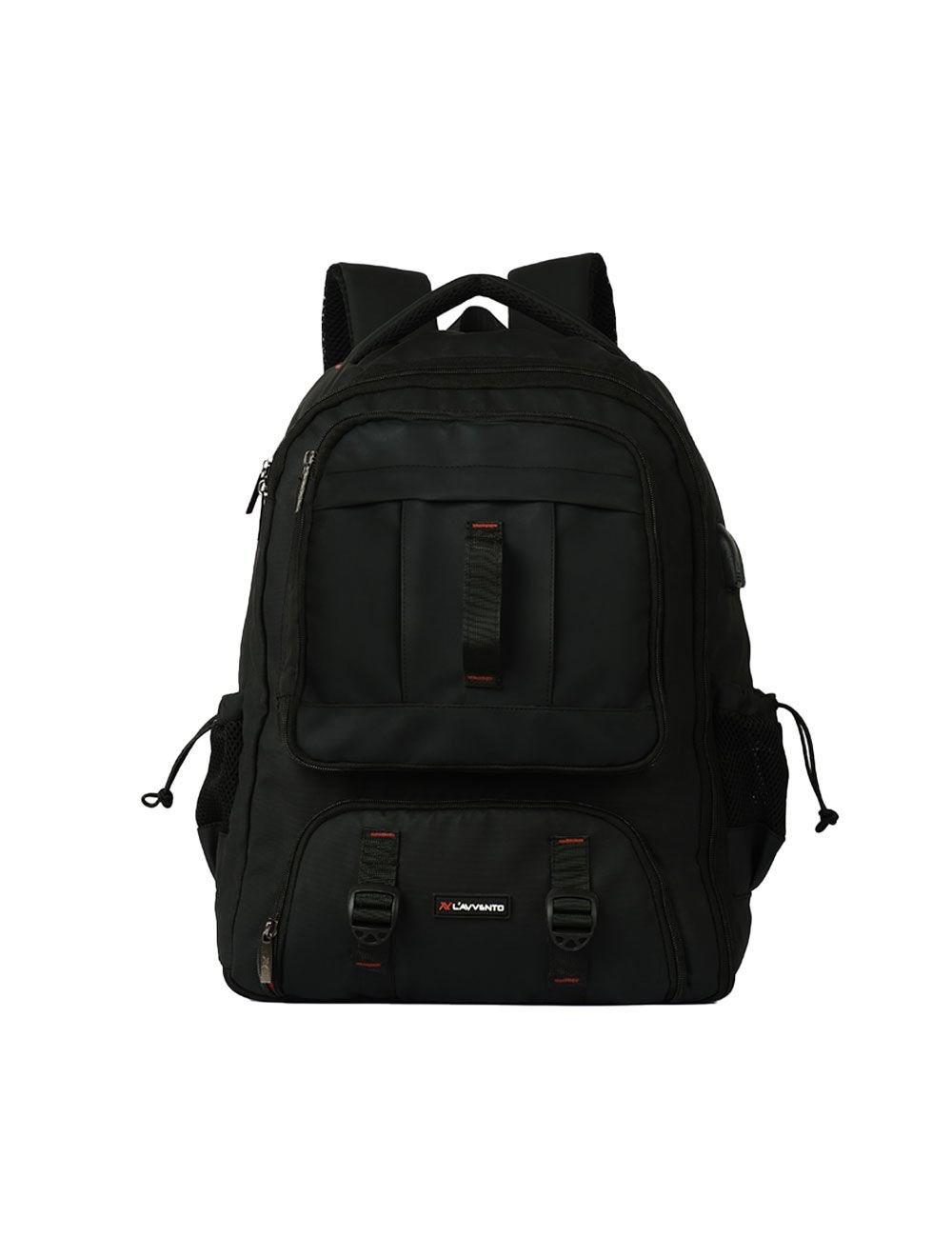 L'AVVENTO (BG841) Laptop Travel Backpack fits up to 15.6" - Black لافينتوBG841 شنطه ظهر للسفرلابتوب حجم يصل الي 15.6 - أسود