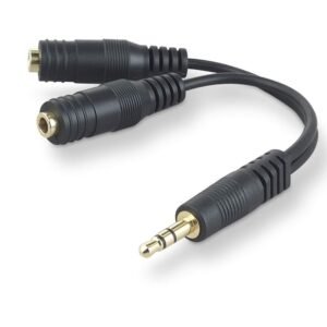 2B (CV113) Cable Two speakers to one sound source - Black توبي CV113 - كابل مزدوج من Female الي 3.5mm - أسود