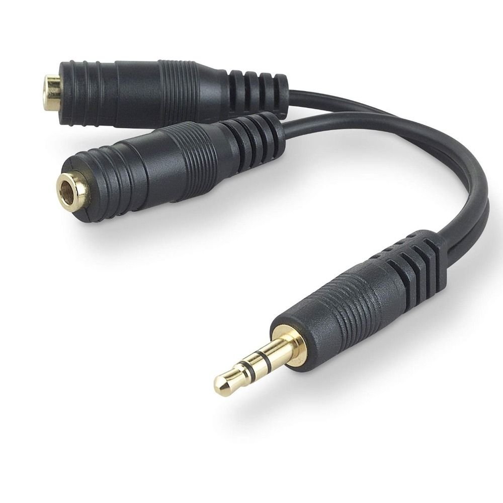 2B (CV113) Cable Two speakers to one sound source - Black توبي CV113 - كابل مزدوج من Female الي 3.5mm - أسود