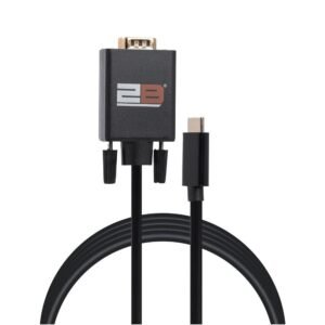 2B (CV144) Type C to VGA Cable - 1.8M - Black توبي (CV144) كابل من Type C الي VGA طوله 1.8 متر - أسود