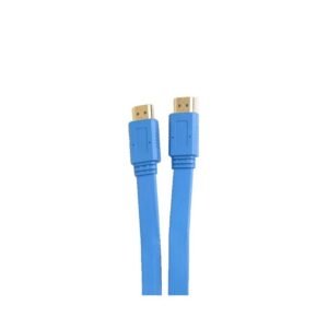 E-train (CV890) - HDMI to HDMI Flat Cable - Gold Plated - 1.8M - Blue اي ترين (CV890) كابل من HDMI الي HDMI - طوله 1.8 متر