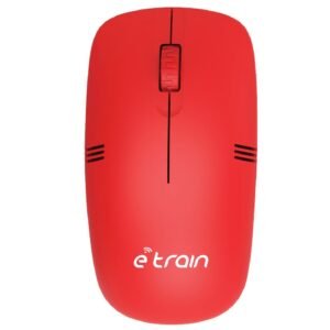E-train (MO10R) Wireless Optical Mouse 1200DPI - Red اى ترين MO10R ماوس لاسلكي أوبتيكال 1200DPI - أحمر