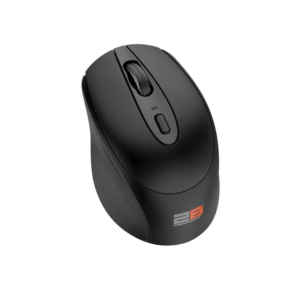 2B (MO186) Dual Mode Bluetooth 2.4GHz Mouse 800 - 1200 - 1600 - 2400 DPI with Rechargeable Battery - Black توبي (MO186) ماوس بلوتوث تردد 2.4GHz قابل للشحن 800 - 1200 - 1600 - 2400 DPI - أسود - الصورة 2
