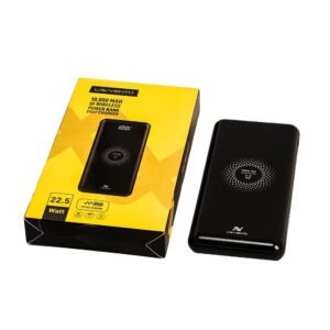 L'AVVENTO (MP125) Power Bank 10000mAh QI Wireless Fast Charger - Black لافينتو MP125 باور بانك لاسلكي شحن سريع QI سعة 10000 مللي أمبير - أسود