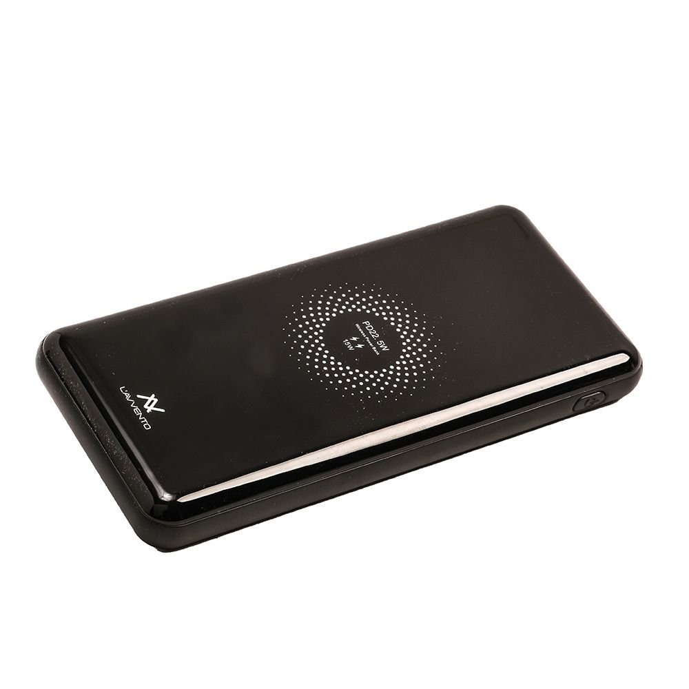 L'AVVENTO (MP125) Power Bank 10000mAh QI Wireless Fast Charger - Black لافينتو MP125 باور بانك لاسلكي شحن سريع QI سعة 10000 مللي أمبير - أسود - الصورة 5