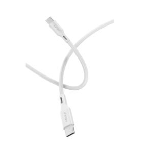 E-train USB-C to USB-C Cable 60W 1M - White اي ترين كابل من USB-C الي USB-C بقوة 60 وات طوله 1 متر - ابيض