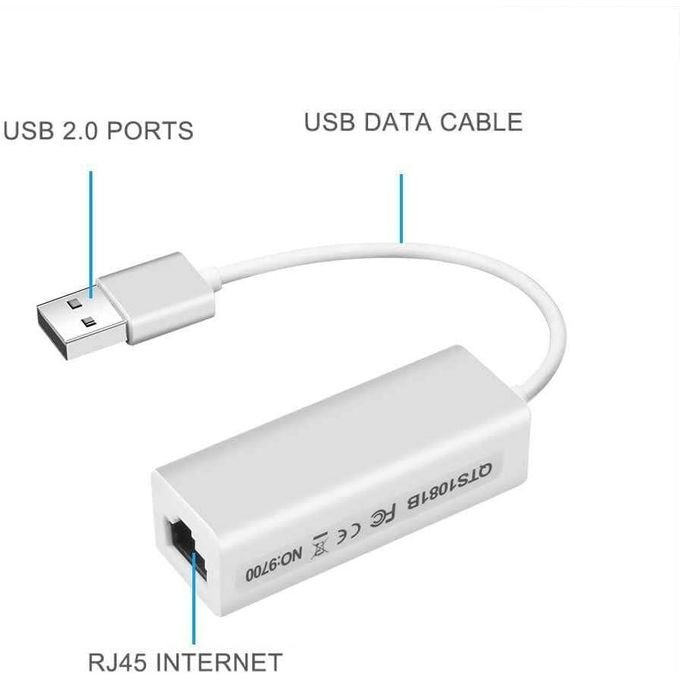 كابل محول شبكة من USB 2.0 إلى ايثرنت ار جيه 45 من انيجود، لشبكة محلية 10/100 ميجابت لكل ثانية - الصورة 2