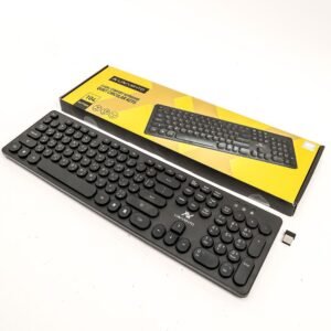 لافينتو KB206 لوحة مفاتيح لاسلكية 2.4G US+Arabic layout Injection - أسود-L'AVVENTO (KB206) 2.4G Wireless Keyboard – US+Arabic layout Injection – Black-KB206