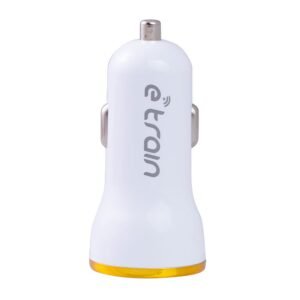 أي ترين MP200 شاحن سيارة مع كابل مايكرو بمؤشر طوله 1 متر- أبيض-E-train (MP200) Car Charger 2.1MAh with Micro USB Cable 1M - with Led Indicator - White