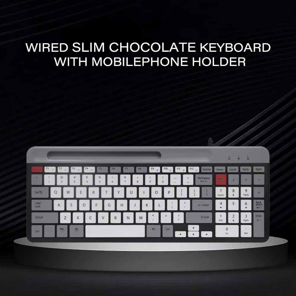 MJK K2 Wired Keyboard - Grey White - الصورة 3