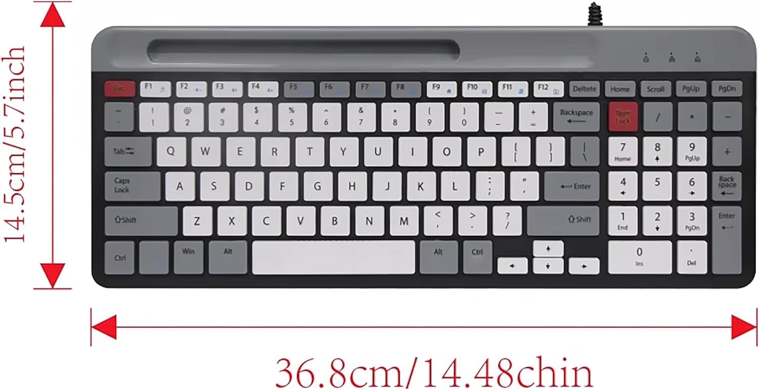 MJK K2 Wired Keyboard - Grey White - الصورة 6