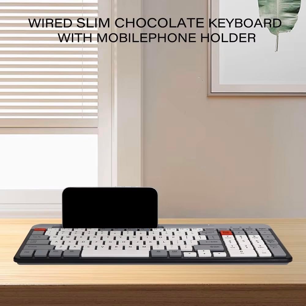 MJK K2 Wired Keyboard - Grey White - الصورة 5