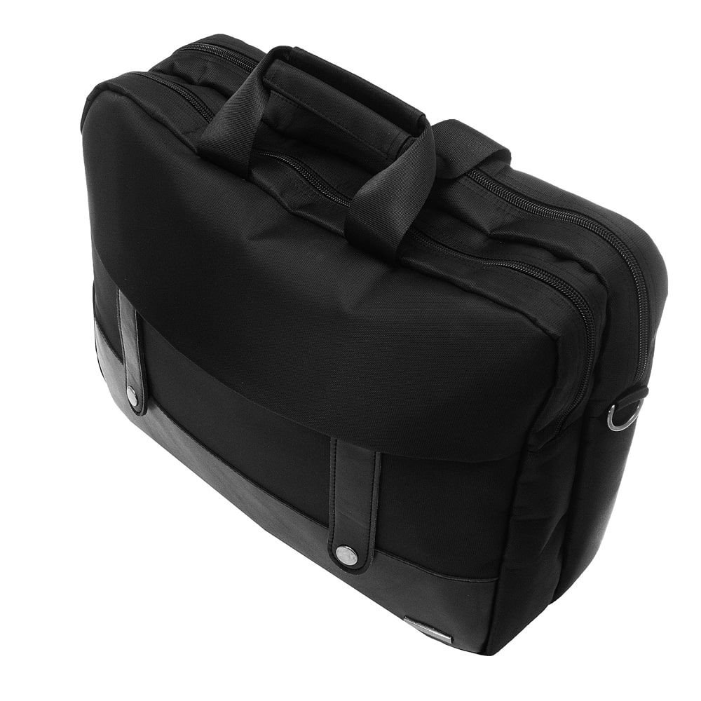 L'AVVENTO (BG733) Office Double Laptop Shoulder Bag - Up to 15.6" - Black لافينتو (BG733) شنطة لاب توب حجم يصل الى 15.6 بوصة - أسود - الصورة 2