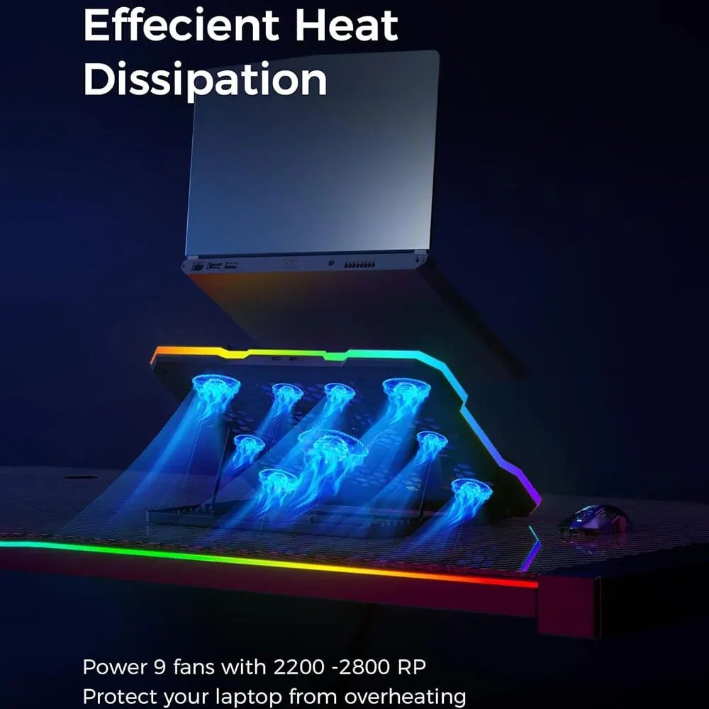 Gigamax Plus Gaming Laptop Cooling Pad Model: 2070 RGB - الصورة 2