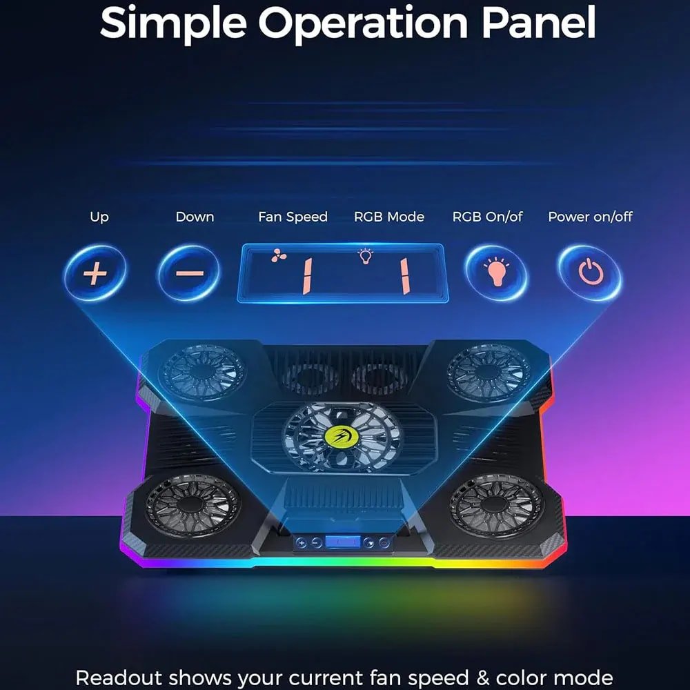 Gigamax Plus Gaming Laptop Cooling Pad Model: 2070 RGB - الصورة 3