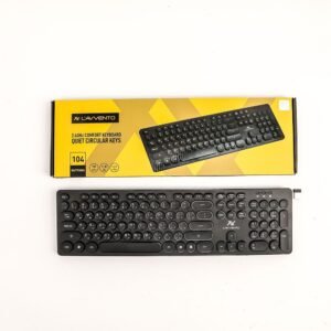 لافينتو KB206 لوحة مفاتيح لاسلكية 2.4G US+Arabic layout Injection - أسود-L'AVVENTO (KB206) 2.4G Wireless Keyboard – US+Arabic layout Injection – Black-KB206