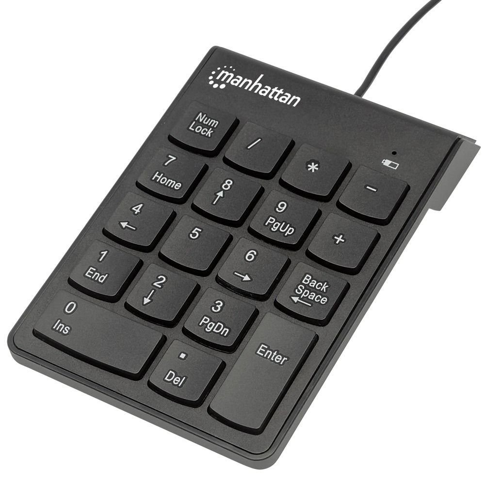 Manhattan Numeric Wired Keypad USB Wired 18 Full-Size Keys - Black - الصورة 3