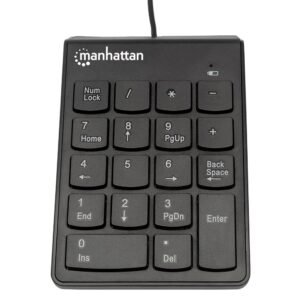 Manhattan Numeric Wired Keypad USB Wired 18 Full-Size Keys - Black