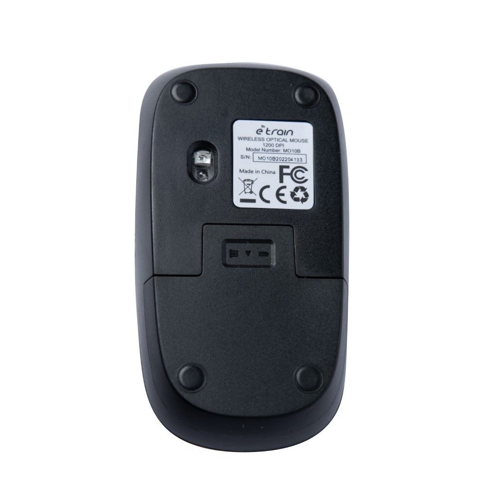 E-train (MO10B) Wireless Optical Mouse 1200DPI - Black - الصورة 4