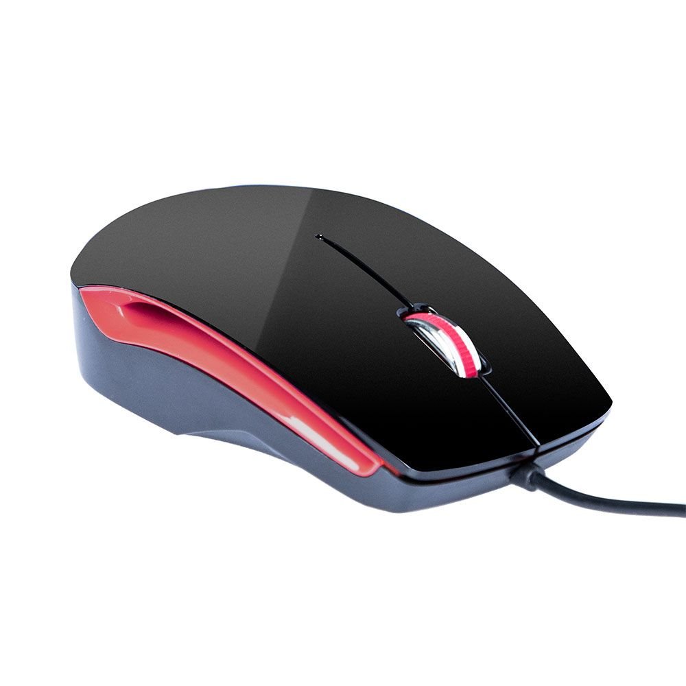 2B (MO16R) Optical wired mouse, Piano finishing - Red * Black - الصورة 2