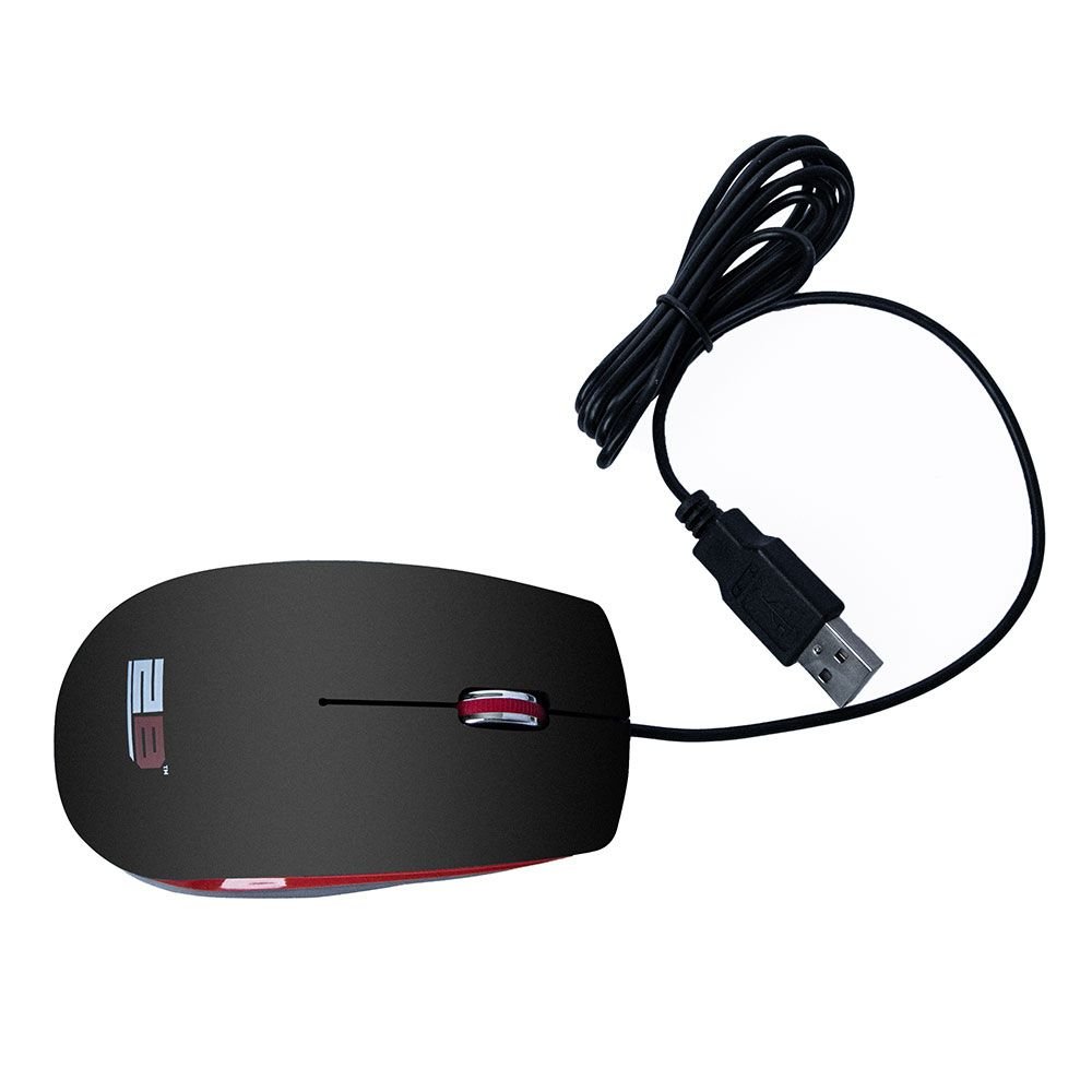 2B (MO16R) Optical wired mouse, Piano finishing - Red * Black - الصورة 6