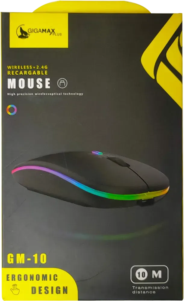 ماوس لاسلكي جيجا ماكس 2.4 جيجاهيرتز أضواء RGB أسود GM-10