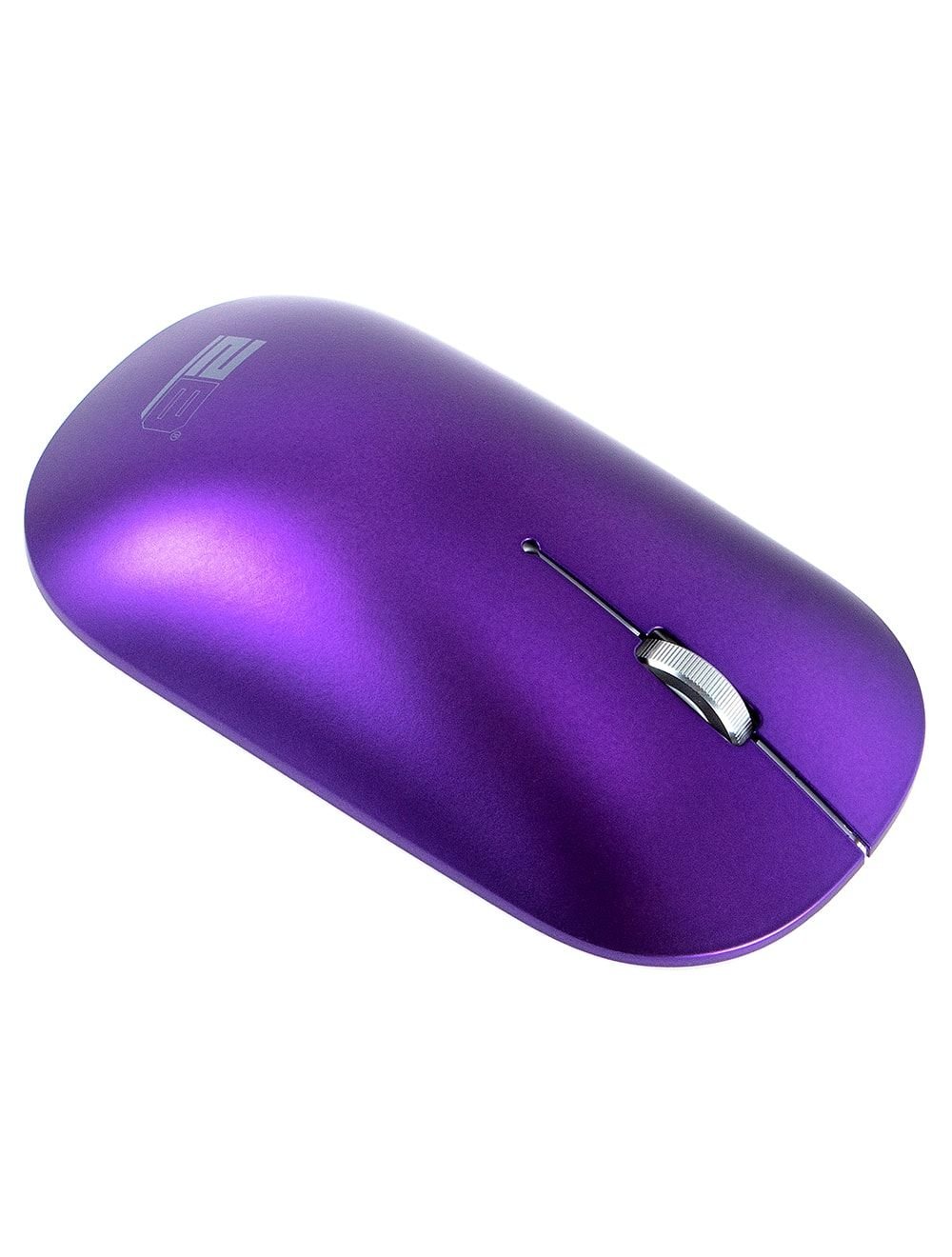 2B (MO877) 2.4GHz Slim Wireless Optical Mouse with Blue Light - Purple - الصورة 2